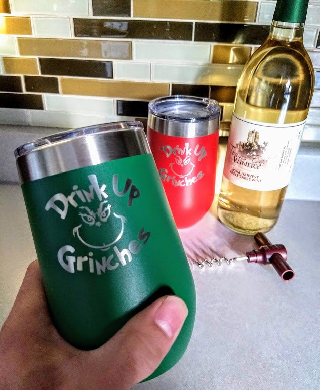 16oz The Grinch Tumbler With Straw